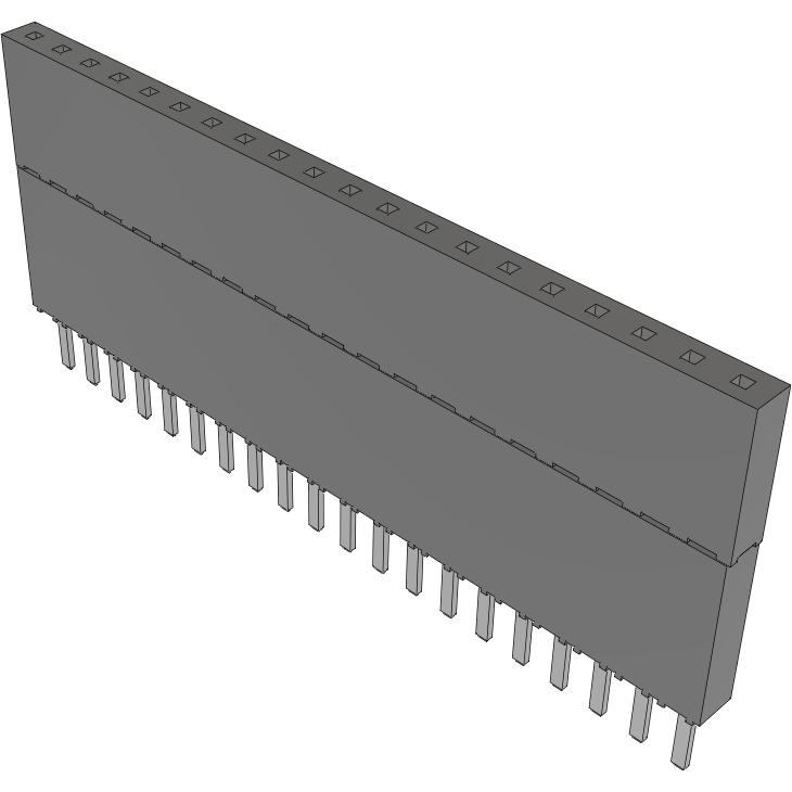 Samtec-ESW-120-44-S-S Connector Headers and PCB Receptacles Conn Elevated Socket SKT 20 POS 2.54mm Solder ST Top Entry Thru-Hole Tube