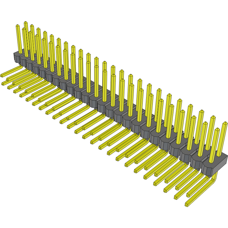 Samtec-TSW-124-16-T-D-RA Cabezales del conector y receptáculos PCB Conn Unshrouded Header HDR 48 POS 2.54mm Solder RA Side Entry Thru-Hole Bulk