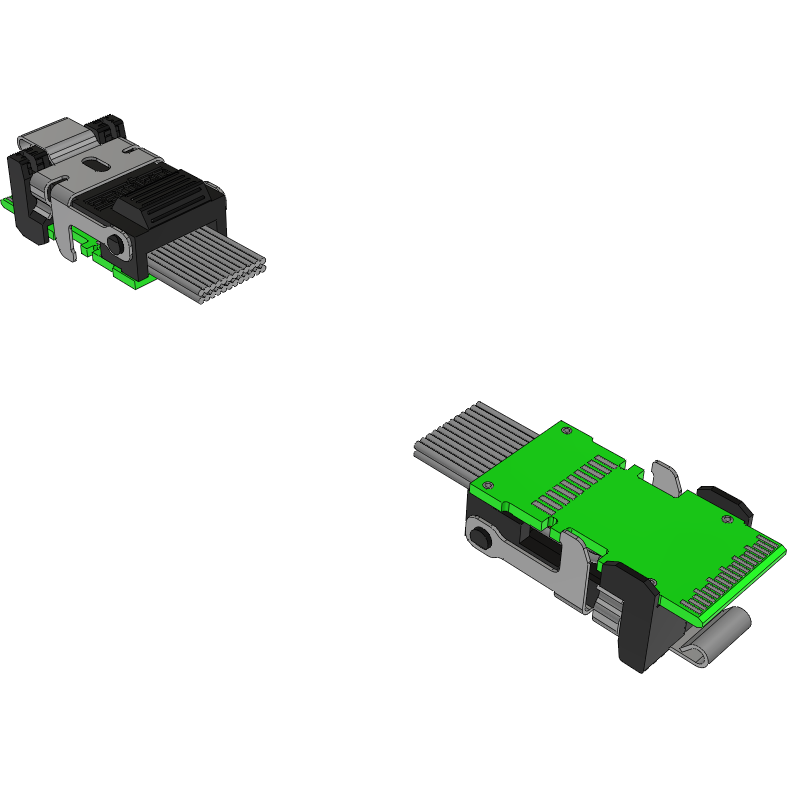 Samtec-ECUE-12-022-T1-FF-02-1 Assemblaggio cavo a nastro piatto Cable Assembly 0.22m 36AWG 24 to 24 POS Rugged Micro Flyover to Rugged Micro Flyover PIN-PIN FireFly™ Bag