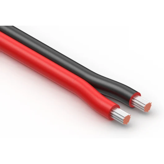 Tensility International-30-03162 Kabel, Mehrleiter Flat Cable 2Conductors 14AWG 5.8mm 600V Black/Red Modified Polyphenylene Ether