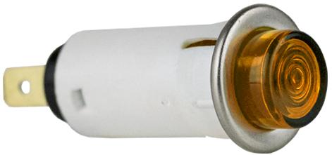 Visual Communications-32R-2113T Panel Mount Indicators Panel Mount Indicator Round 0.5" Neon 125V Tab AMB Flat