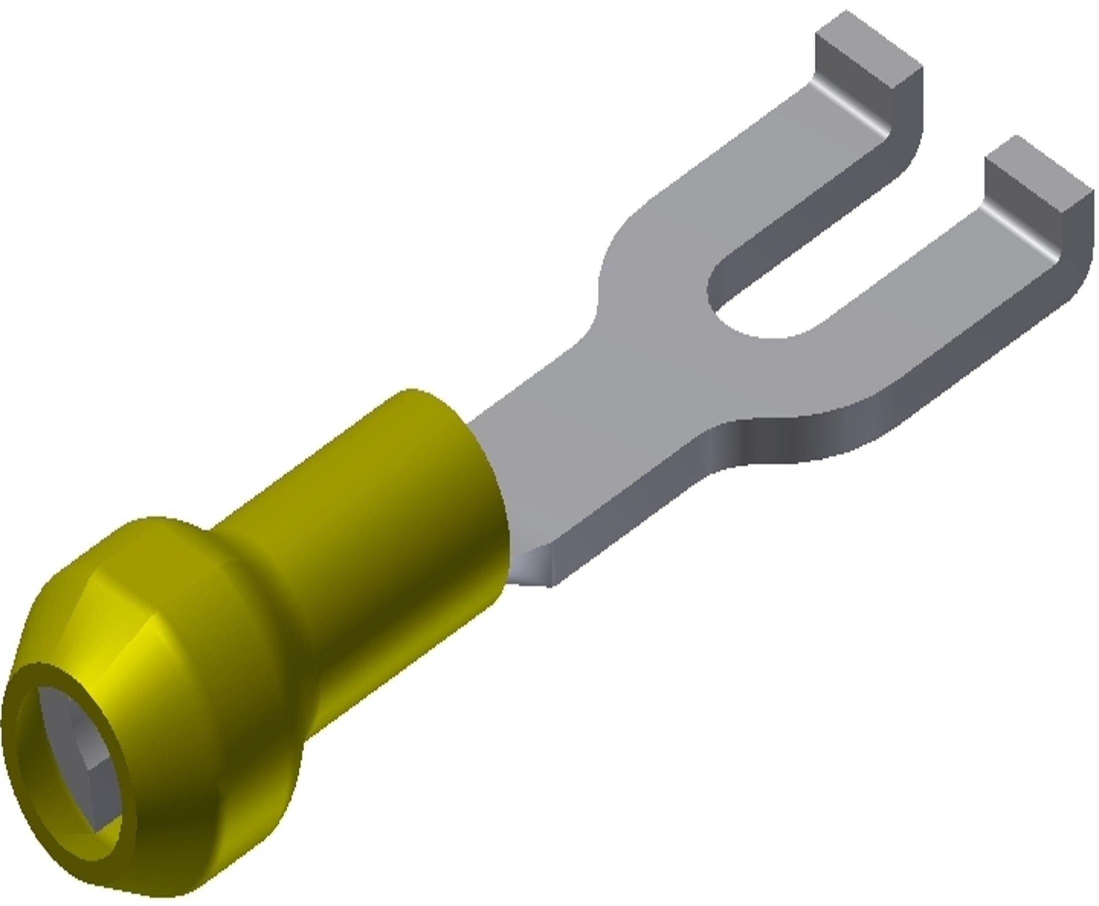 BURNDY-YAE22Z1 Terminali connettore Flange Fork Terminal Amber 3.3mm Tin Bulk