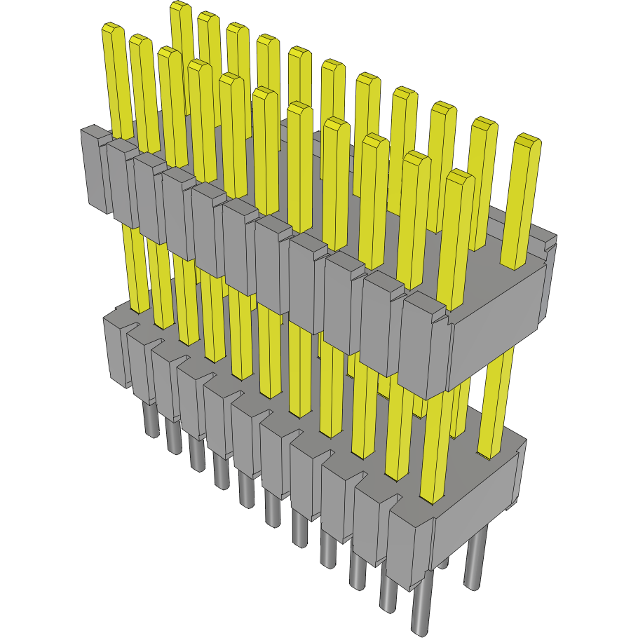 Samtec-DWM-11-55-L-D-371 Connector Headers and PCB Receptacles Conn Board Stacker HDR 22 POS 1.27mm Solder ST Thru-Hole Tube
