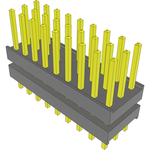 Conn Board Stacker HDR 27 POS 2.54mm Solder ST Top Entry Thru-Hole Bulk