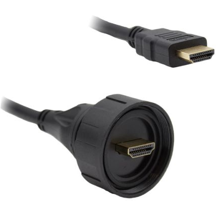 Bulgin Components PLC-PX0867/3M00  HDMI Standard Plug to Sealed Plug 3m Cable