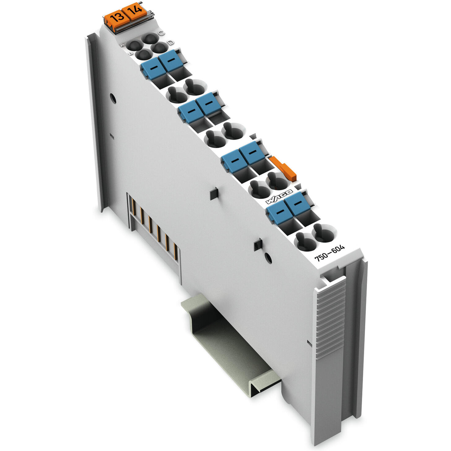 WAGO-750-604 Prodotti vari POTENTIAL MULTIPLICATION MODULE DC 0 V for DIN 35 rail