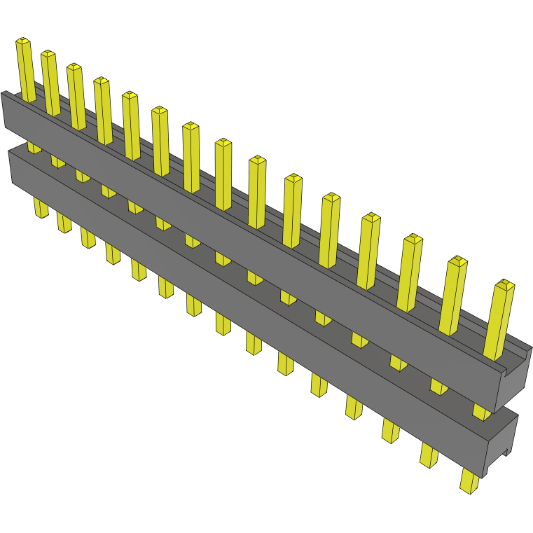 Samtec-DW-15-08-T-S-270 连接器插头及 PCB 插座 Conn Board Stacker HDR 15 POS 2.54mm Solder ST Top Entry Thru-Hole Bulk