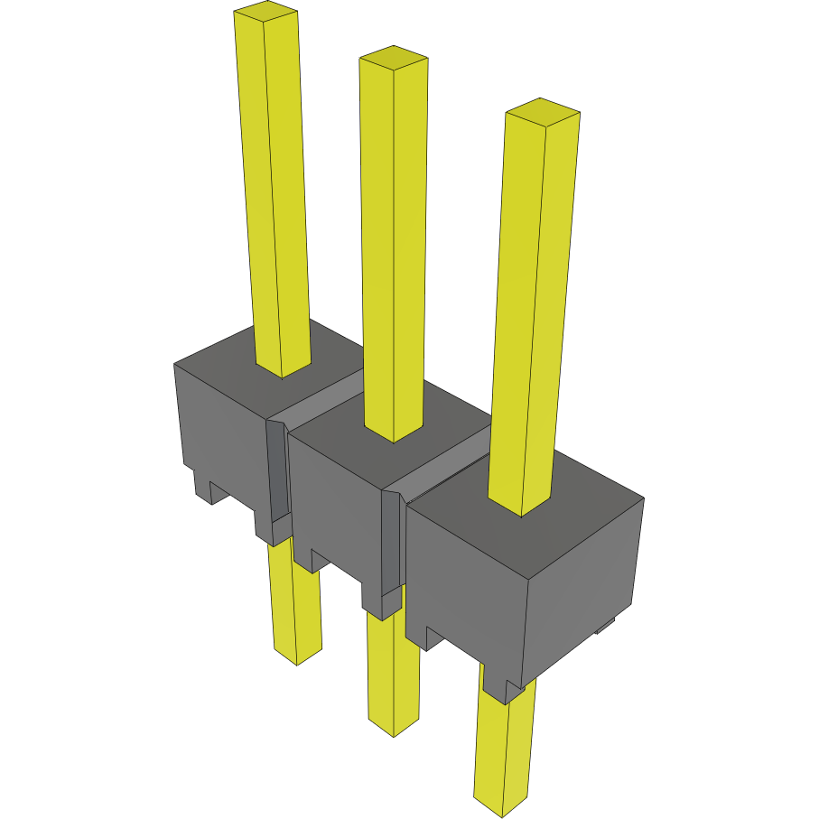 Samtec-MTSW-103-24-S-S-230 Connector Headers and PCB Receptacles Conn Unshrouded Header HDR 3 POS 2.54mm Solder ST Top Entry Thru-Hole Bulk