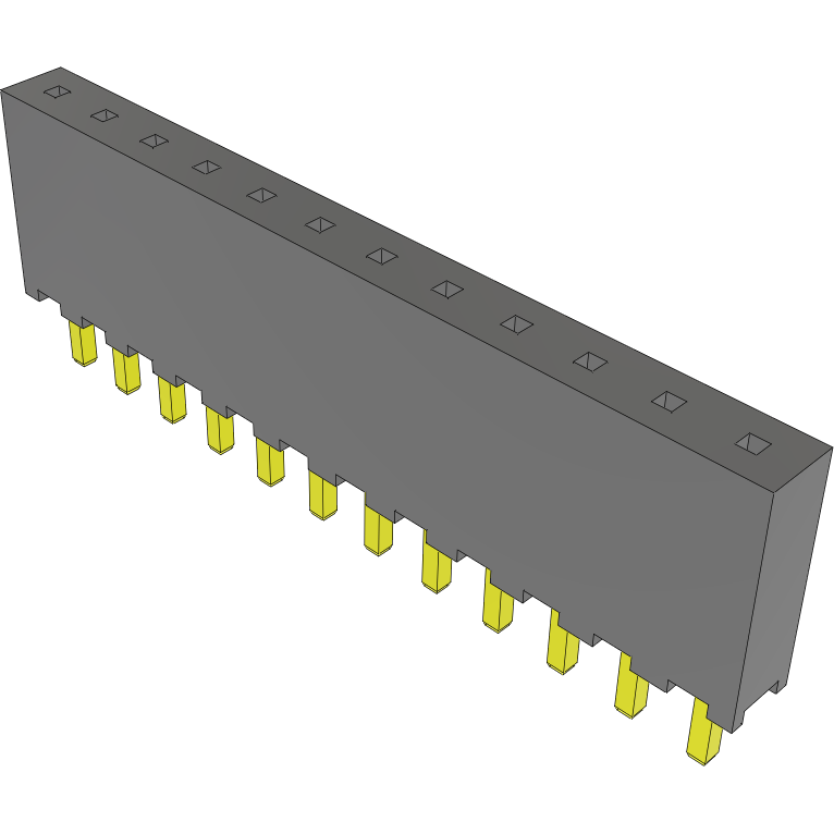 Samtec-SQT-112-01-G-S Connector Headers and PCB Receptacles Conn Socket Strip SKT 12 POS 2mm Solder ST Top Entry Thru-Hole Tube