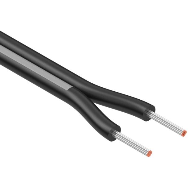 Tensility International-30-00799 Cavo a più conduttori Multi-Conductor Cable 2Conductors 22AWG 3.9mm 300V Black Polyvinyl Chloride