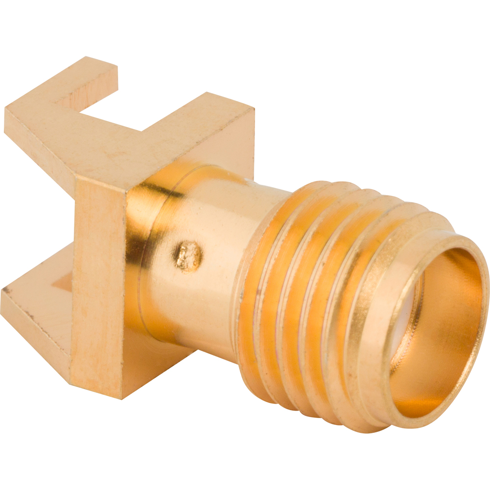 Amphenol RF-901-10110 Connector RF Conn SMA 0Hz to 12.4GHz 50Ohm Solder ST Edge Mount F Gold