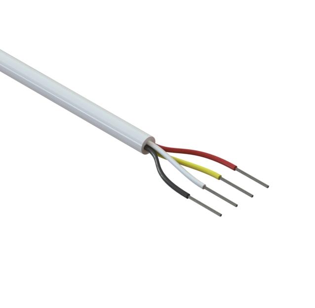 Tensility International-30-00390 Cable multiconductor Multi-Conductor Cable Polyvinyl Chloride 4Conductors 24AWG 4.7mm 300V White Polyvinyl Chloride