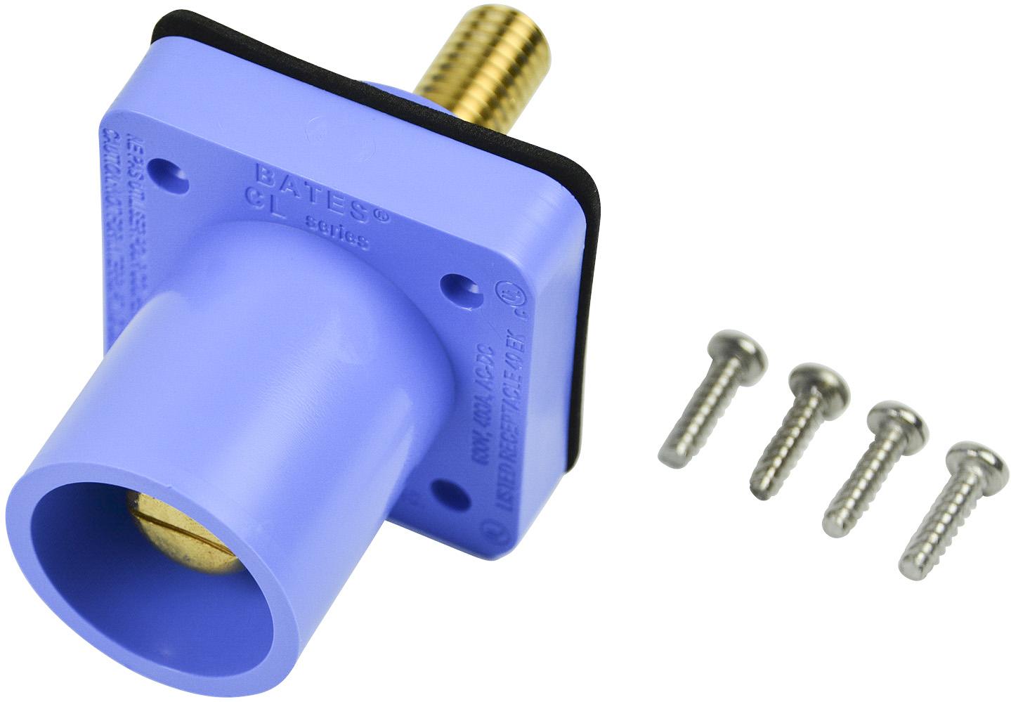 Marinco-CL40MRSB-D Steckverbinder CL Series Panel Mount Inlet (400A / 600V) 1.125 Threaded Stud Male - Blue (D)