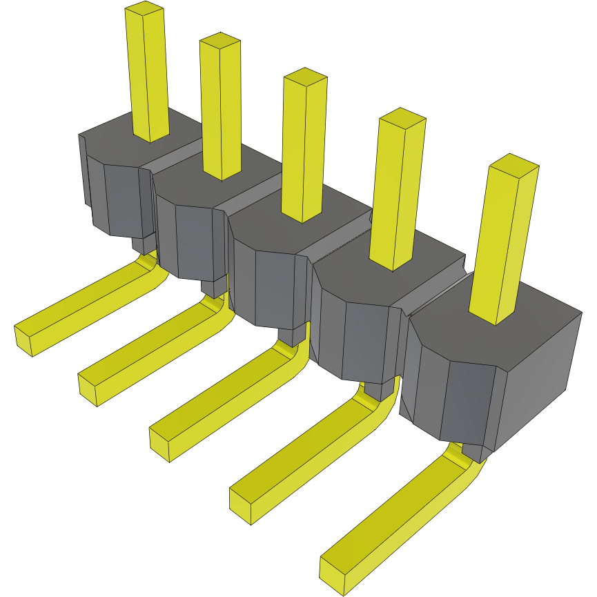 Samtec-MTSW-105-23-T-S-130-RA Cabezales del conector y receptáculos PCB Conn Unshrouded Header HDR 5 POS 2.54mm Solder RA Side Entry Thru-Hole Bulk