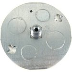 Concrete Box Cover Plate, 4 Inches, 3-1/2 Inch And 2-3/4 Inch Knockouts, Pre-Galvanized