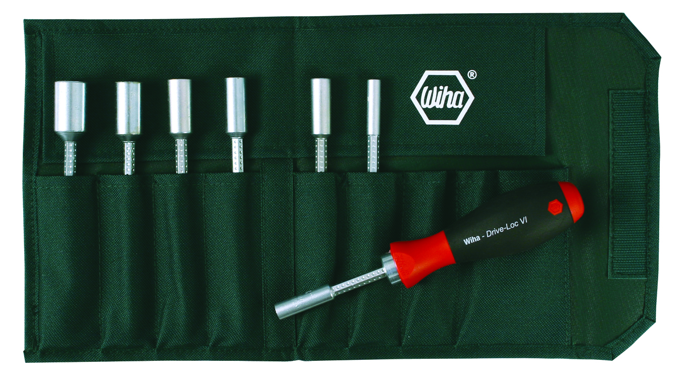 Wiha Tools USA-28196 Nut Drivers Application Tools, Drive-Loc Inch Nut Drivers in Pouch 8 Piece Set