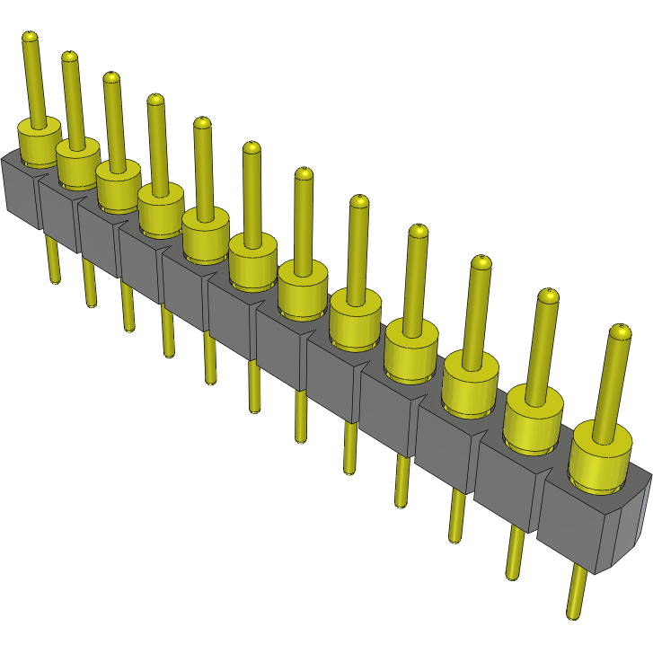 Samtec-TS-112-T-A Cabezales del conector y receptáculos PCB Conn Unshrouded Header HDR 12 POS 2.54mm Solder ST Top Entry Thru-Hole Tube