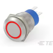 TE Connectivity-2-2213764-7 Switch Push Button AV19 SPL 5A Fix Ring LED Red 24V