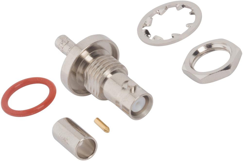 Amphenol RF-034-5019 射频连接器 Conn HD-BNC 0Hz to 6GHz 50Ohm Crimp ST Panel Mount RCP Gold Bag