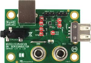 onsemi-NS5S1153MUGEVB Development Kits and Tools DPDT USB 2.0 HIGH SPEED /AUDIO SWITCH WITH NEGATIVE SWING CAPABILITY EVALUATION BOARD