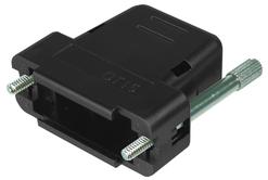 Assmann WSW components, Inc-ADT 15/SCH Schrumpfbalgenadapter Hood For D Sub covers plastic cover 15pins black straight (180°) cable exit