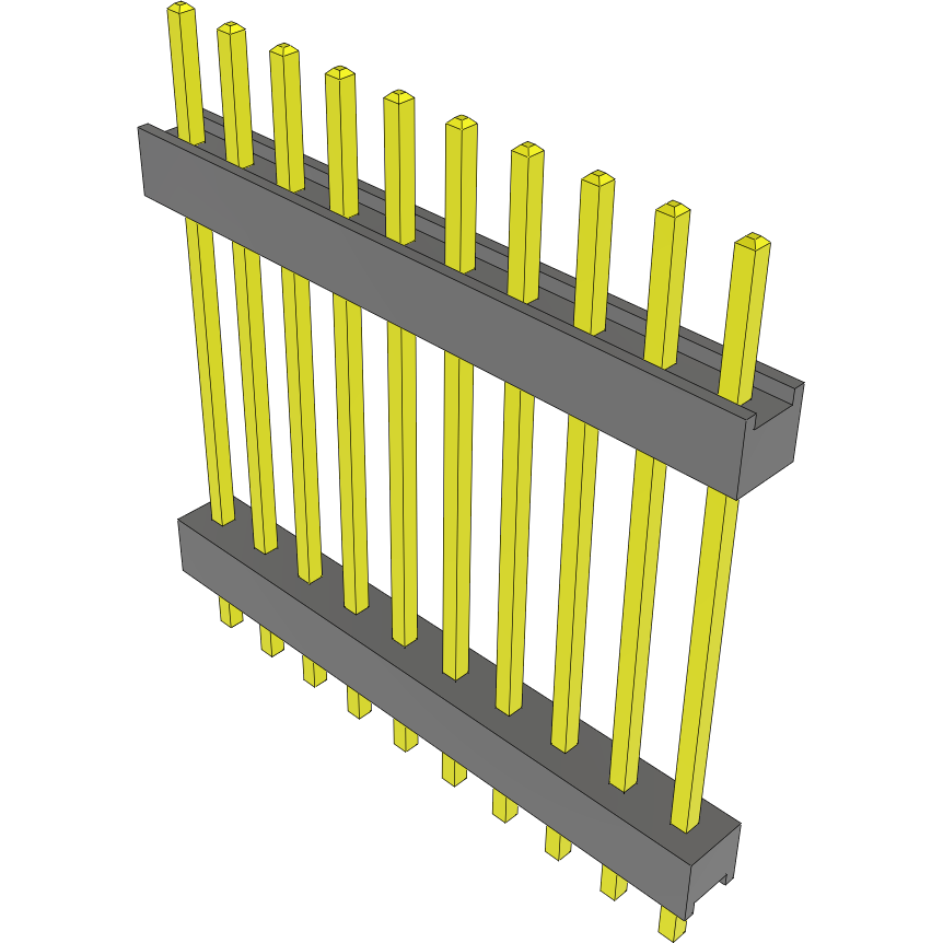 Samtec-DW-10-12-T-S-750 Embases de raccordement et réceptacles PCB Conn Board Stacker HDR 10 POS 2.54mm Solder ST Top Entry Thru-Hole Bulk
