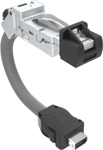 Amphenol Communications Solutions-DRPC61A001A40 Assemblage de câble autre Cable Assembly Cat 6a S/FTP 1m 26AWG RJ-45 to IX Industrial Type B 8 to 10 POS M-M IDT-IDT Bag