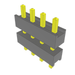 Conn Board Stacker HDR 4 POS 2.54mm Solder ST Top Entry Thru-Hole Bulk