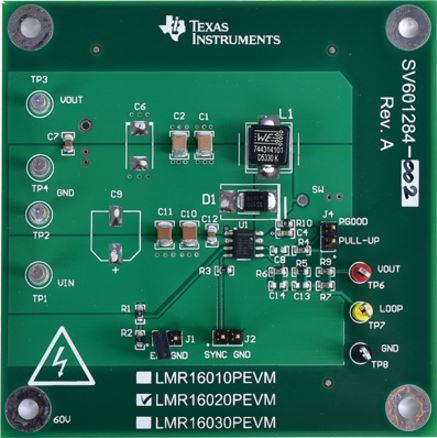 Texas Instruments-LMR16020PEVM 电源管理开发电路板和套件 LMR16020 DC to DC Converter and Switching Regulator Chip 5V Output Evaluation Board Automotive