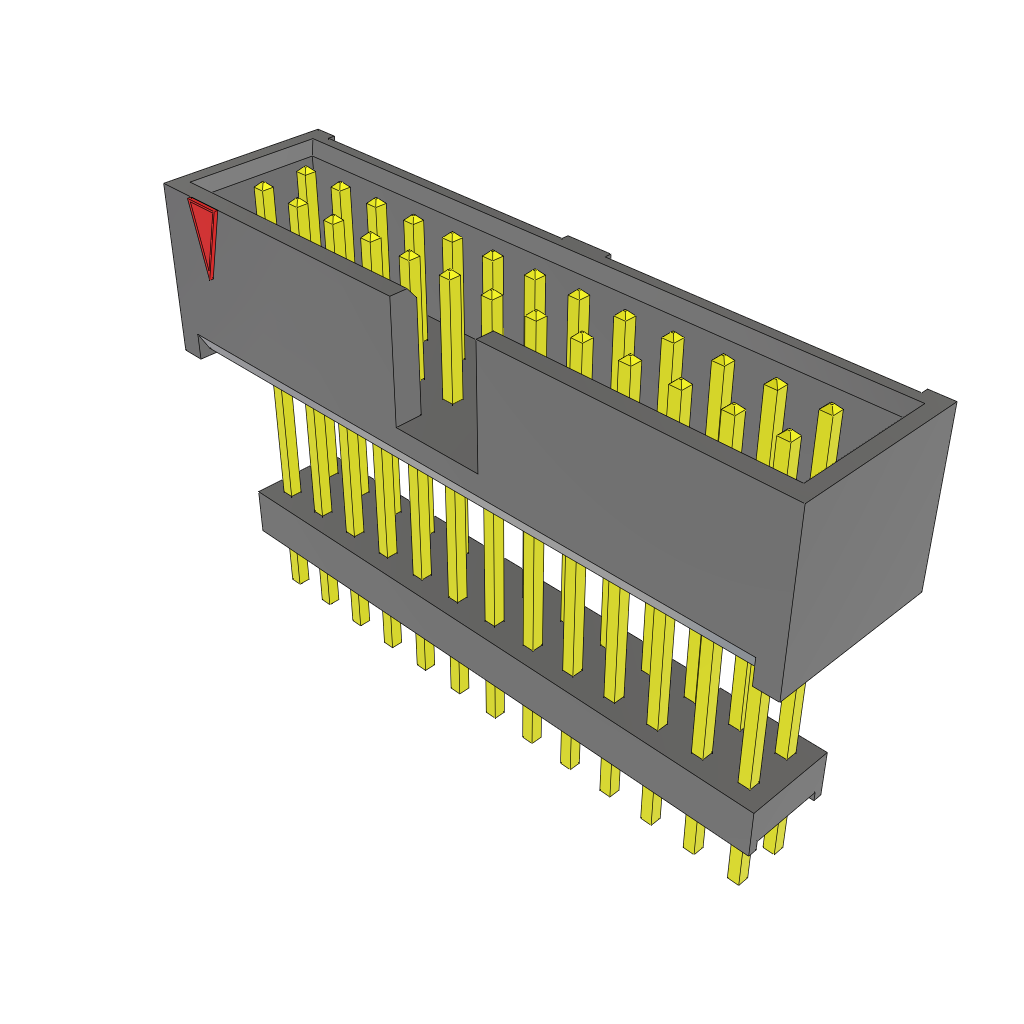 Samtec-ZSS-113-04-S-D-790 Steckverbinderleisten und Leiterplattenbuchsen Conn Elevated Shrouded Header HDR 26 POS 2.54mm Solder ST Top Entry Thru-Hole Layer