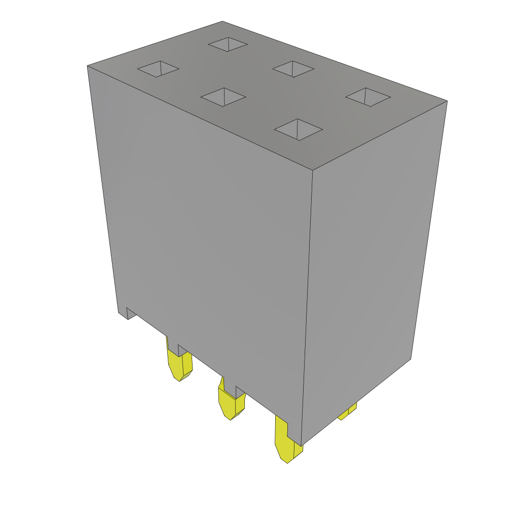 Samtec-SSW-103-21-S-D-LL Steckverbinderleisten und Leiterplattenbuchsen Conn Socket Strip SKT 6 POS 2.54mm Solder ST Top Entry Thru-Hole Bulk