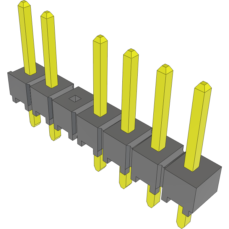 Samtec-TSW-107-07-T-S-005 Embases de raccordement et réceptacles PCB Conn Unshrouded Header HDR 7 POS 2.54mm Solder ST Top Entry Thru-Hole Bulk