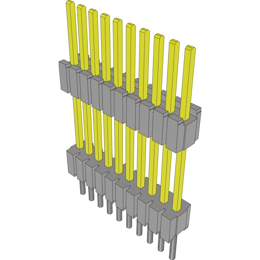 Samtec-DWM-10-59-L-S-450 Connector Headers and PCB Receptacles Conn Board Stacker HDR 10 POS 1.27mm Solder ST Thru-Hole Tube