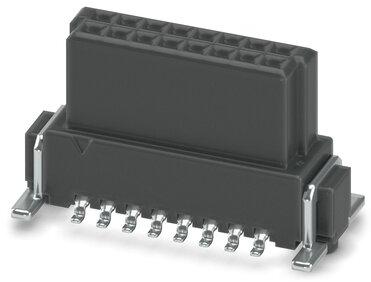 PHOENIX CONTACT-1374874 Cabezales del conector y receptáculos PCB SMD female connector, nominal current: 2.1 A, Test voltage: 840 VAC, number of positions: 16, pitch: 1.27 mm, color: black, contact surface: Gold, type of contact: Socket, mounting: SMD soldering
