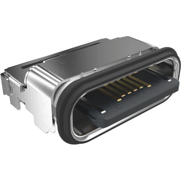 Amphenol Communications Solutions-124019772112A Connector USB Conn USB 2.0 Type C RCP 16 POS 0.5mm Solder RA SMD 16 Terminal 1 Port T/R