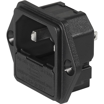 SCHURTER-6202.2100 Spannungsversorgungseingangsmodule Power Entry Module Unfiltered M 3 POS 250VAC 10A Fuse ST 1 Port