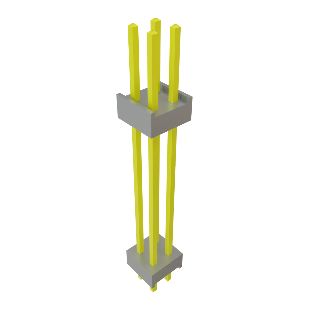 Samtec-DW-02-19-L-D-961 Cabezales del conector y receptáculos PCB Conn Board Stacker HDR 4 POS 2.54mm Solder ST Top Entry Thru-Hole Bulk
