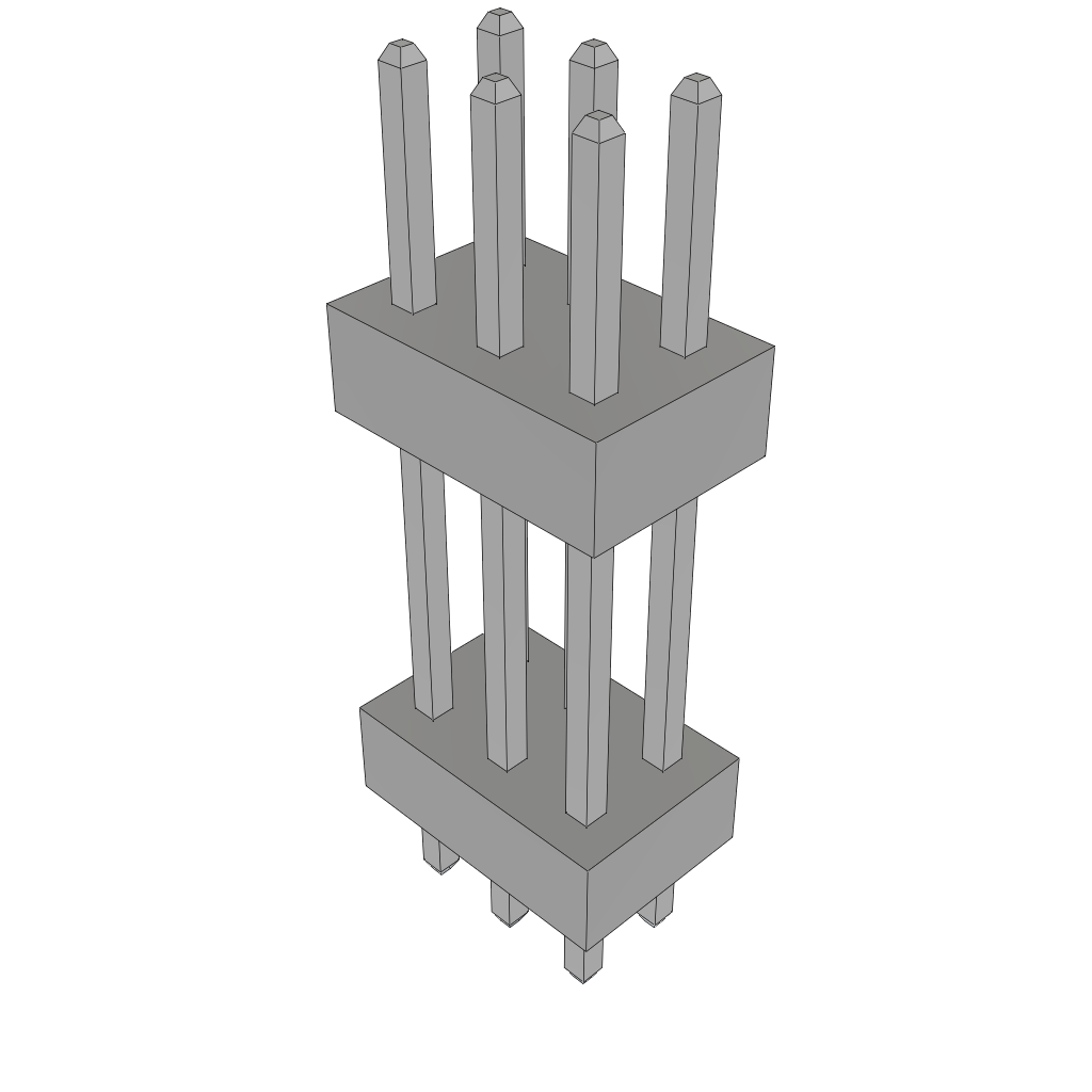 Samtec-TW-03-06-T-D-415-090 连接器插头及 PCB 插座 Conn Board Stacker HDR 6 POS 2mm Solder ST Top Entry Thru-Hole Bulk