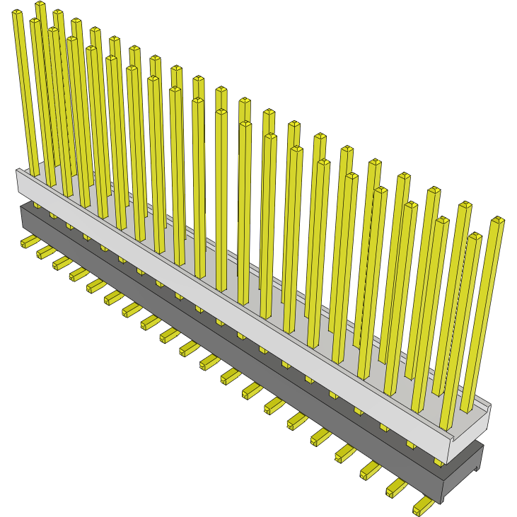 Samtec-HW-20-12-G-D-315-SM-A Cabezales del conector y receptáculos PCB Conn Board Stacker HDR 40 POS 2.54mm Solder ST Top Entry SMD Tube