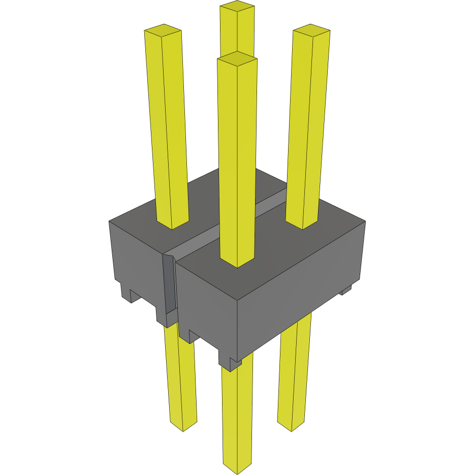 Samtec-MTSW-102-08-G-D-215 Cabezales del conector y receptáculos PCB Conn Unshrouded Header HDR 4 POS 2.54mm Solder ST Top Entry Thru-Hole Bulk