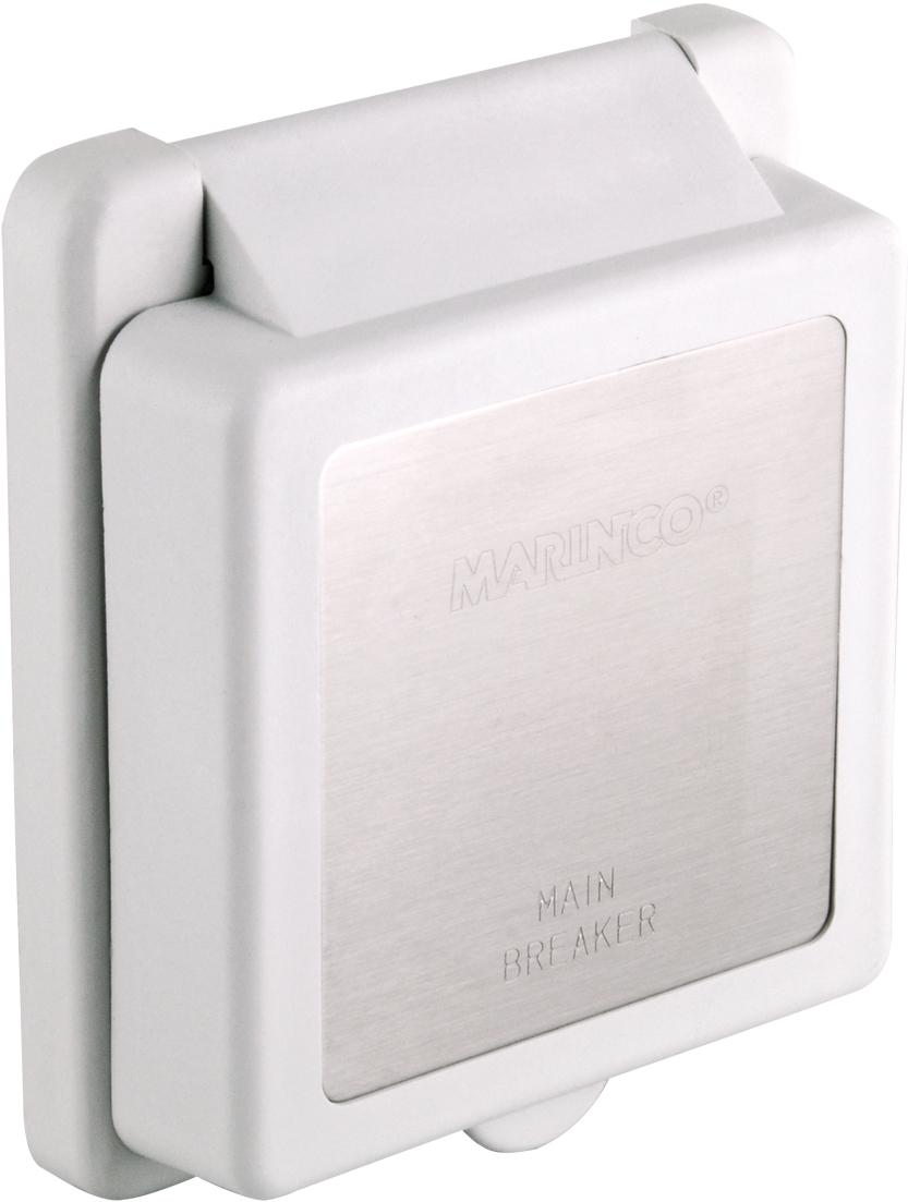 Marinco-3050BI Stromkreisunterbrecher Inlet, Breaker, 30A 125V, Square, White