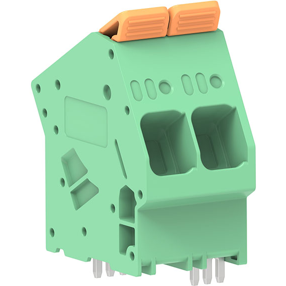 Molex-2249310002 连接器接线板 Conn Terminal Block 2 POS 2.5mm Solder 35° Thru-Hole 66A/Contact
