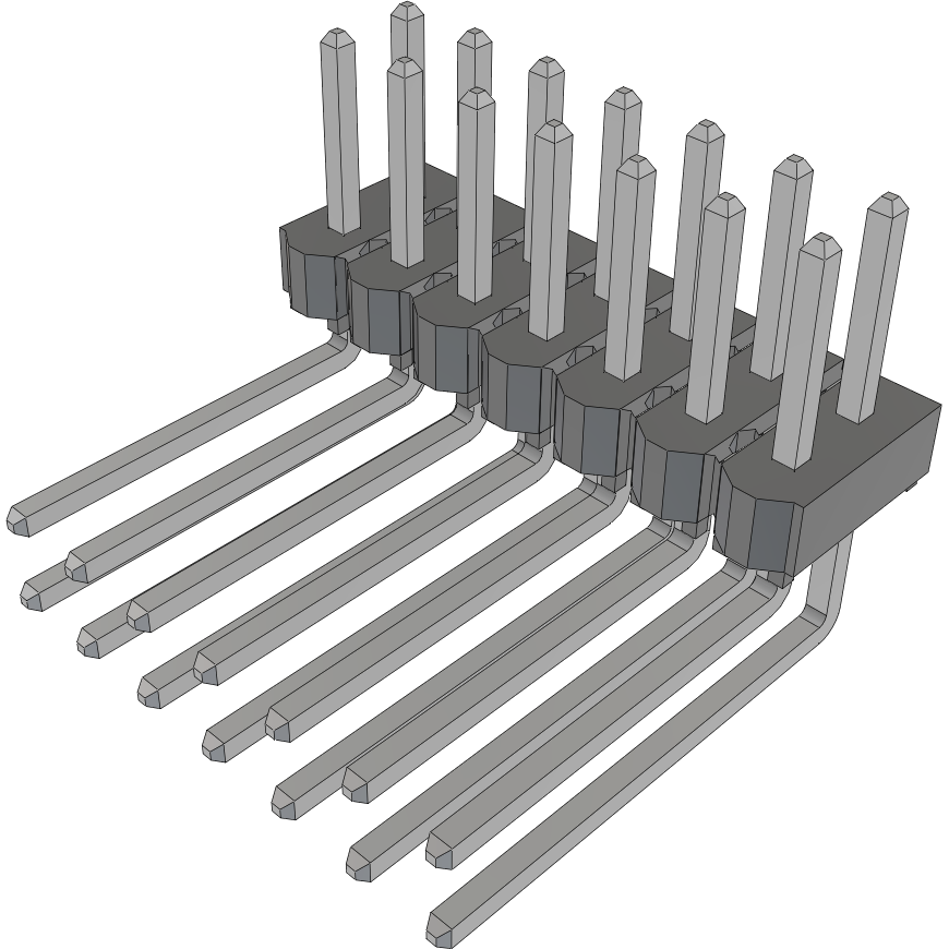 Samtec-HTSW-107-10-T-D-RA Steckverbinderleisten und Leiterplattenbuchsen Conn Unshrouded Header HDR 14 POS 2.54mm Solder RA Side Entry Thru-Hole Bulk