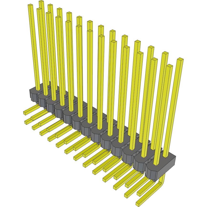 Samtec-MTSW-113-12-G-D-730-RA 连接器插头及 PCB 插座 Conn Unshrouded Header HDR 26 POS 2.54mm Solder RA Thru-Hole Bulk