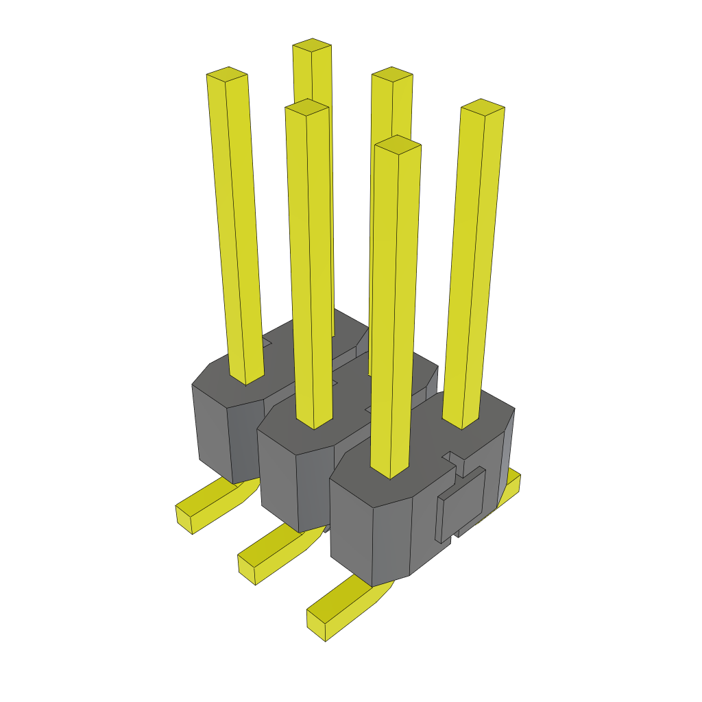 Samtec-TSM-103-02-F-DV-LC Piastre connettori e prese PCB Conn Unshrouded Header HDR 6 POS 2.54mm Solder ST Top Entry SMD Tube