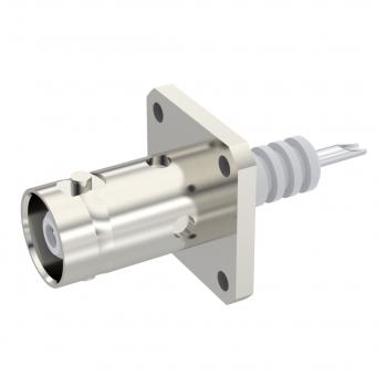 Radiall-R316405000 Connettore RF Conn BNC 0Hz to 2GHz 50Ohm Solder Pot ST Flange Mount F Silver