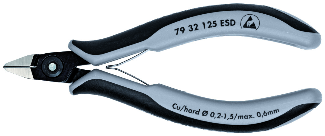 KNIPEX TOOLS LP-79 32 125 ESD Pliers Cutting Plier, Precision Electronics Diagonal Cutter-ESD-Comfort Grip