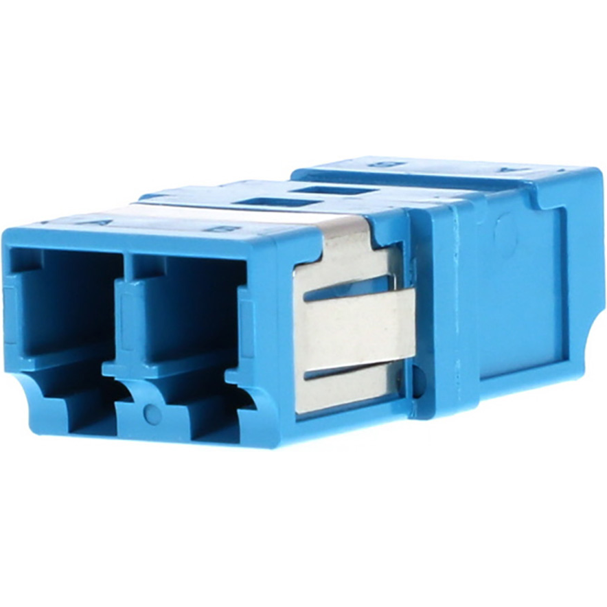 Molex-1061261400 Conector de fibra óptica LC Adapter, Duplex, Blue Body, Ceramic Alignment Sleeve, Small Flange, Snap Mount Style, SC Footprint