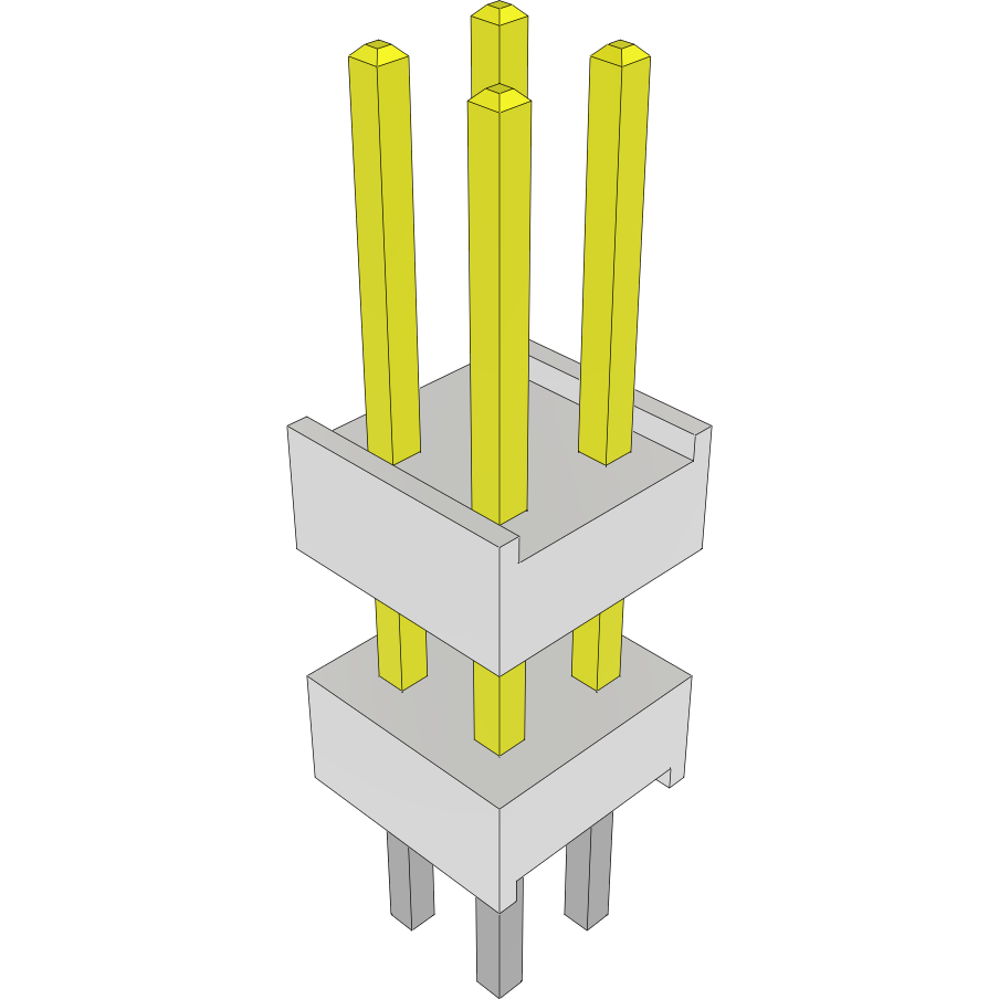 Samtec-HW-02-09-L-D-314-157 连接器插头及 PCB 插座 Conn Board Stacker HDR 4 POS 2.54mm Solder ST Thru-Hole Bulk