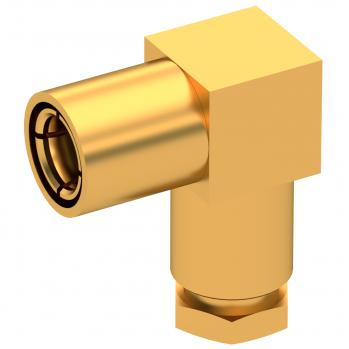 Radiall-2005-1541-010 RF-Steckverbinder Conn SMB PL 0Hz to 4GHz 50Ohm Solder RA Cable Mount Gold